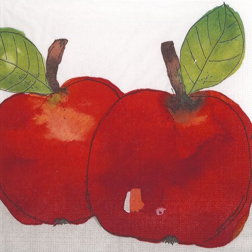 Serviette papier belle pomme rouge