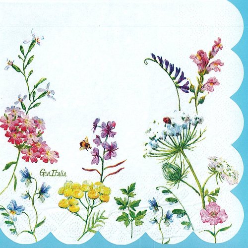 Serviette papier petites fleurs des champs