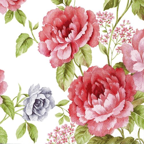 Serviette papier rose pastel et petite fleur