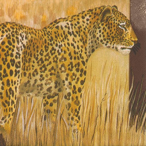 Serviette papier panthère léopard dans la savane