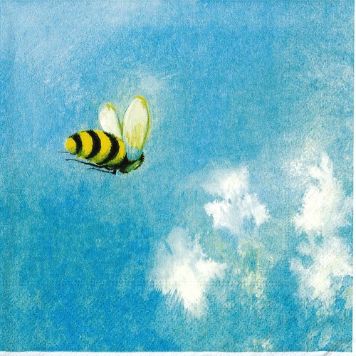 Serviette papier petite abeille dans le ciel