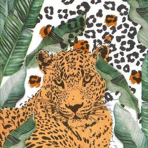 Serviette papier panthère léopard dans la jungle