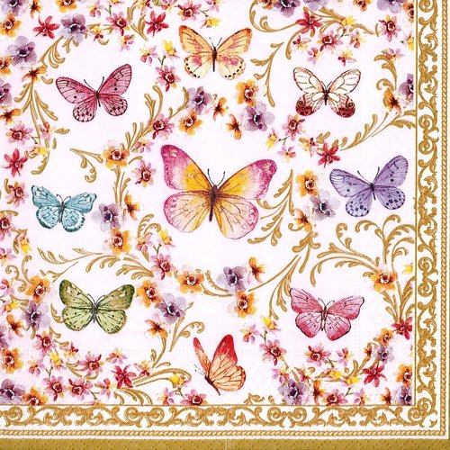 Serviette papier tableau de papillon baroque
