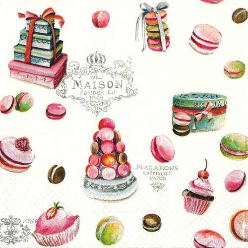 Serviette papier gourmandise macaron