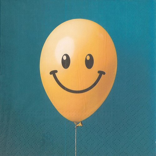 Serviette papier ballon smiley