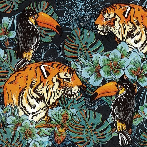 Serviette papier tigre dans la jungle