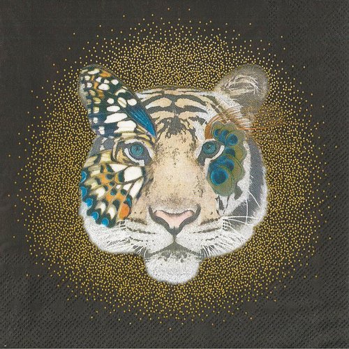 Serviette papier portrait de tigre inspiration d'artiste