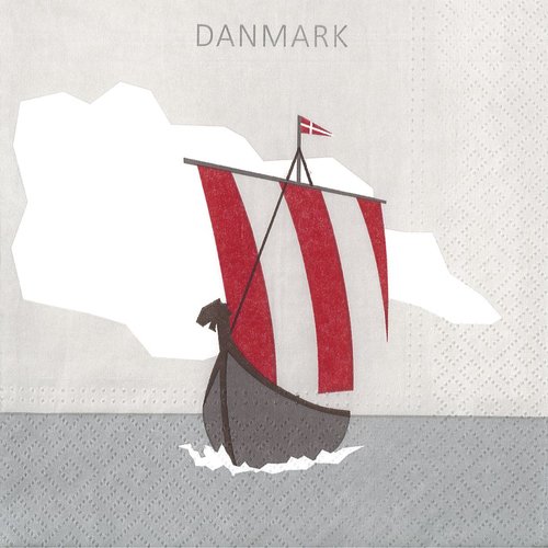 Serviette papier drakkar viking sur les mers