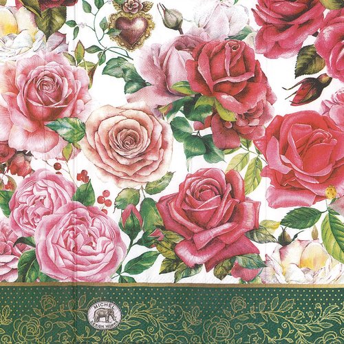 Serviette buffet 40x33 mdw tableau de roses royales
