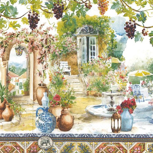 Serviette buffet 40x33 mdw terrasse toscane vigne et fleur