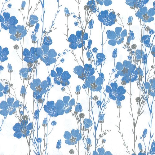 Serviette papier myriade de petites fleurs bleues