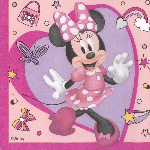 Serviette papier minnie et les papillons