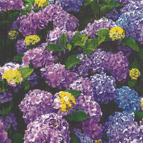 Serviette papier hortensia violet