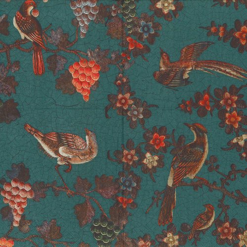Serviette papier oiseau sur la vigne