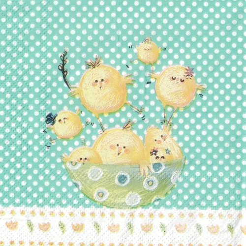 Petite serviette 25x25 petits poussins