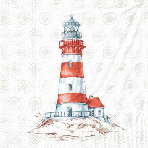 Serviette papier phare rouge et blanc