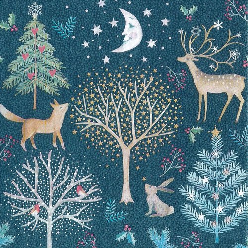 Serviette papier les zanimos foret de noël