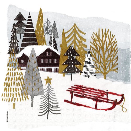 Serviette papier village de noel