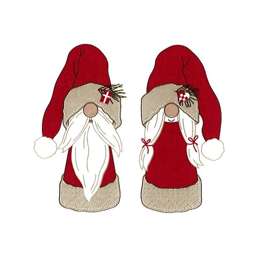 Serviette papier couple de lutin