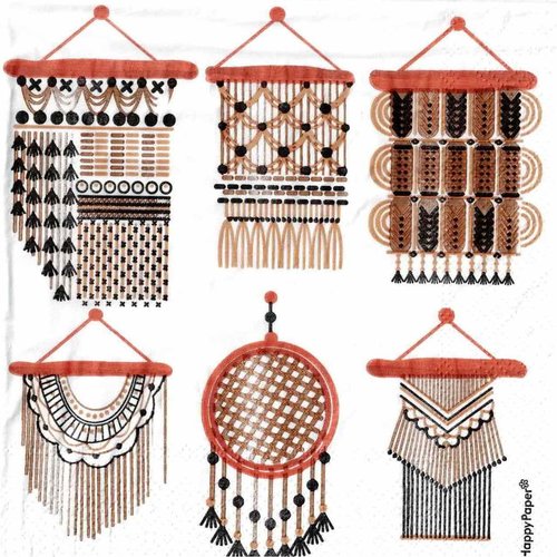 Serviette papier macramé et attrapes-reves