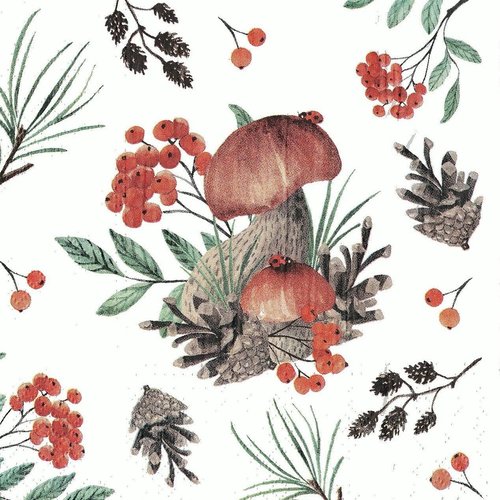 Serviette papier cèpe en foret