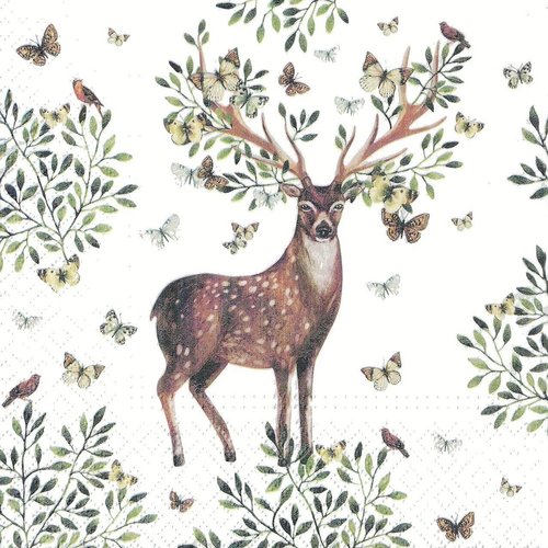 Serviette papier cerf dans la foret