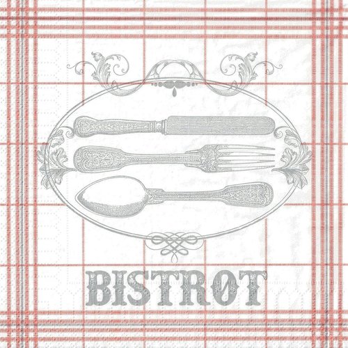 Serviette papier enseigne bistrot et couvert