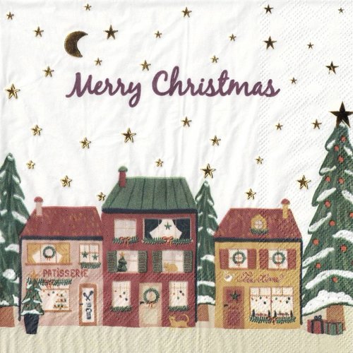 Serviette papier village de noel