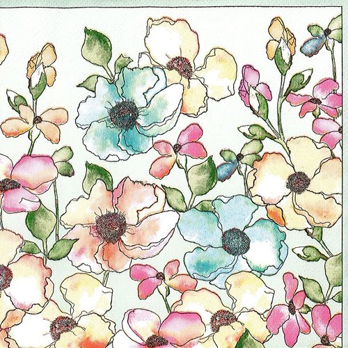 Serviette papier myriade de rose églantine