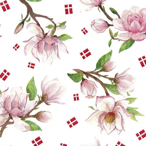 Serviette papier magnolia en fleur