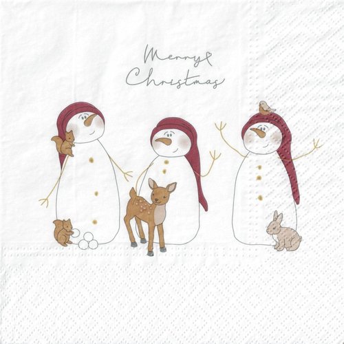 Serviette papier les trois bonhommes de neige