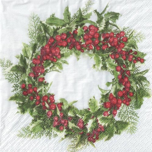 Serviette papier couronne de noel
