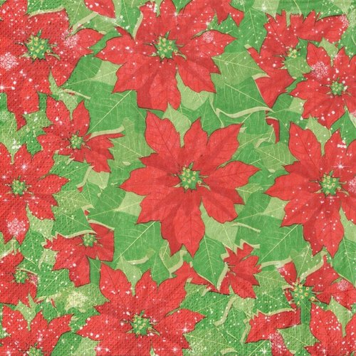 Serviette papier tapis de poinsettia