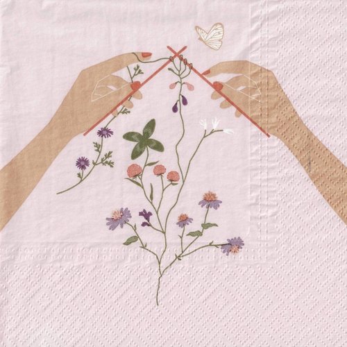Serviette papier décoration de fleurs sauvages