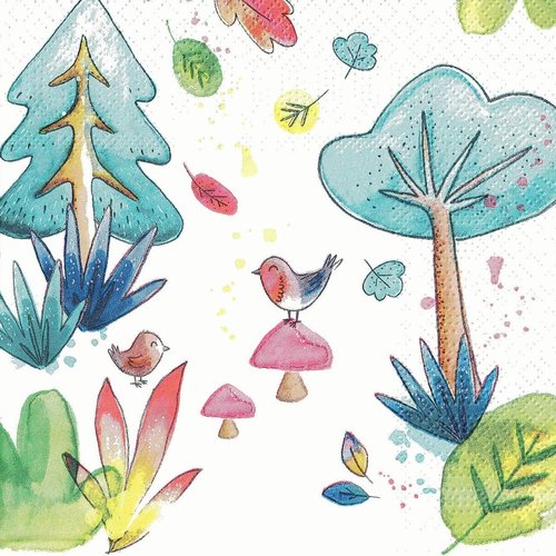 Serviette papier les oiseaux dans la foret