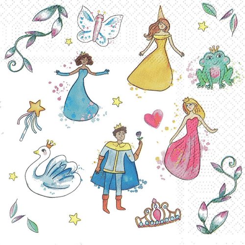 Serviette papier la princesse et le prince