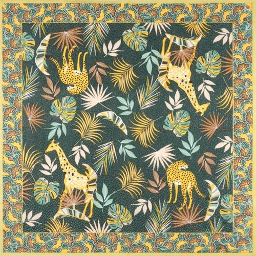 Serviette papier panthère et girafe dans la jungle