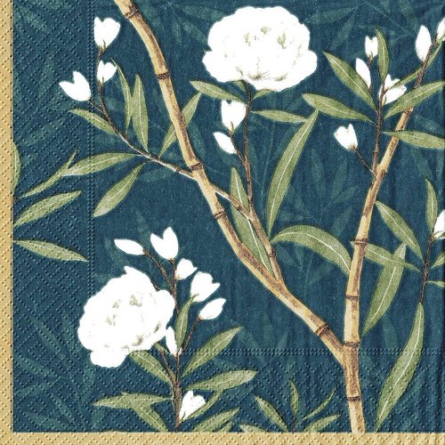 Serviette papier branche de pivoines royales