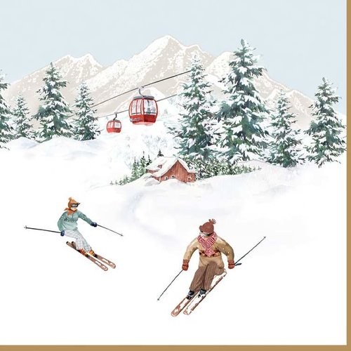 Serviette papier descente à ski