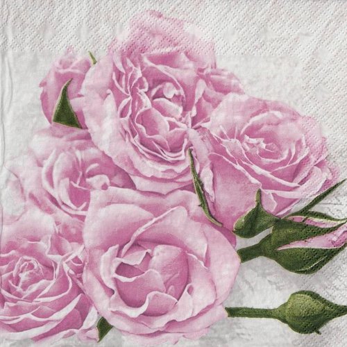 Serviette papier gerbe de rose