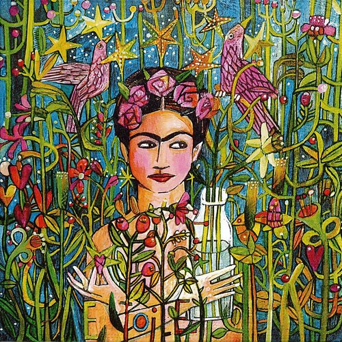 Serviette papier frida kahlo et les fleurs