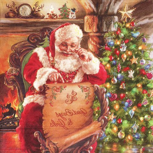 Serviette papier la lettre du père noel