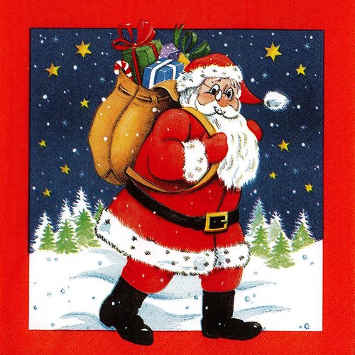Serviette papier tournée de noël sur les chemins