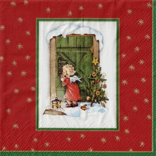 Petite serviette 25x25 carte de noel