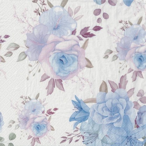 Serviette papier gf rose bleue et mauve