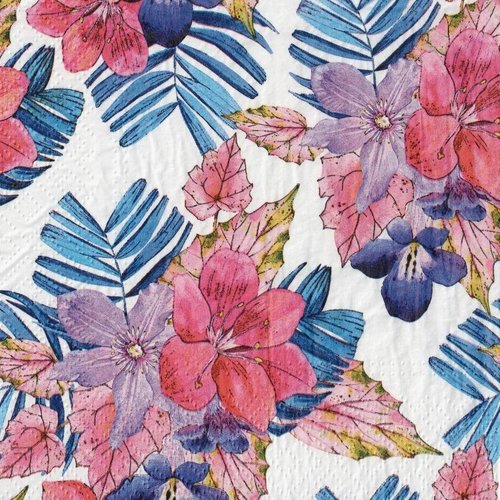 Serviette papier bouquet hibiscus