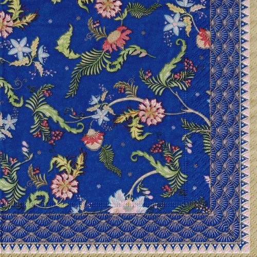Serviette papier entrelas de fleurs violet