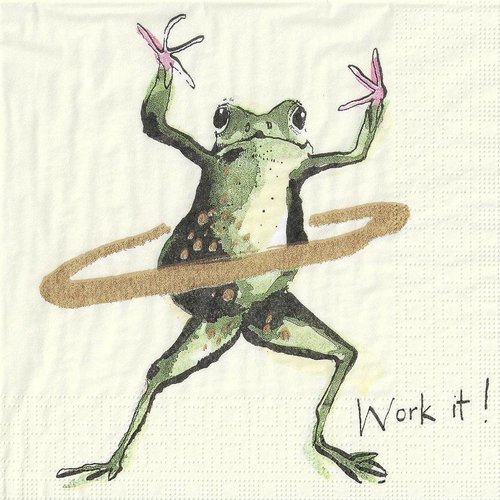 Serviette papier grenouille hula hoop