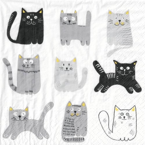 Serviette papier little cats