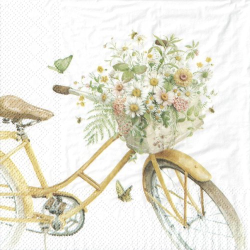 Serviette papier vélo fleuri marguerite